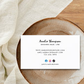 ブルーオレンジ抽象芸術波線ボーホーグルーヴィレトロ 名刺