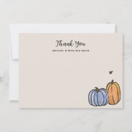 ブルーオレンジ秋パンプキンサンキューノート ノートカード
