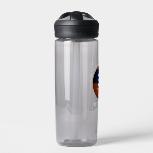 ブルーオレンジ色のバスケットボールのチームは、女の子の男の子をカラー ウォーターボトル (正面)