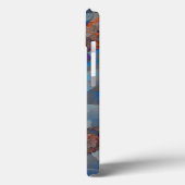 ブルーオレンジ色の花柄デジタルアート Case-Mate iPhoneケース (裏面 / 左)