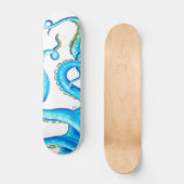 ブルーオレンジ色の触手インク スケートボード (正面)
