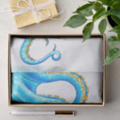 ブルーオレンジ色の触手インク 薄葉紙 (ギフト)