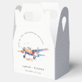 ブルーオレンジ赤面ウォーターカラーエア飛行機結婚ズ フェイバーボックス (オープン)