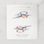 ブルーオレンジ赤面機水色結婚の プレイスカード (外部開封)