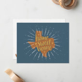 ブルーオレンジ金ゴールドホームスウィートホーム – テキサス州 ノートカード (正面/裏面インサイチュ)