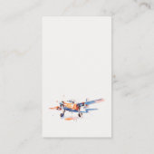 ブルーオレンジ飛行機おむつラッフルベビーシャワー エンクロージャーカード (裏面)