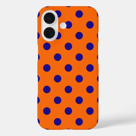 ブルーオンオレンジ水玉模様パターンデザイン Case-Mate iPhoneケース (裏面)