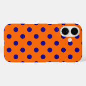 ブルーオンオレンジ水玉模様パターンデザイン Case-Mate iPhoneケース (裏面 (横))