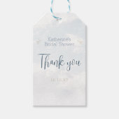 ブルーオンクラウドナインエレガントブライダルシャワーありがとう ギフトタグ (正面)
