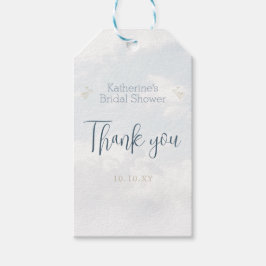 ブルーオンクラウドナインエレガントブライダルシャワーありがとう ギフトタグ