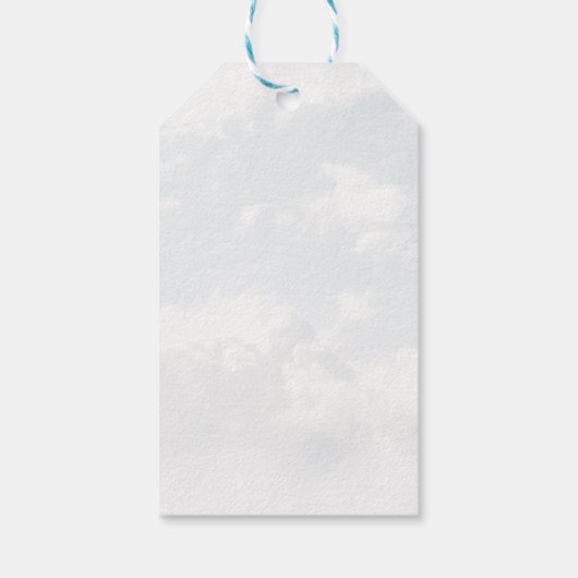 ブルーオンクラウドナインエレガントブライダルシャワーありがとう ギフトタグ (裏面)