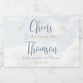 ブルーオンクラウドナインエレガントブライダルシャワーミニ スパークリングワインラベル (シングルラベル)