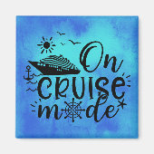 ブルーオンクルーズモード船のドアマーカー マグネット (正面)