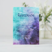 ブルーオンパープルウォーターカラー披露宴招待状 招待状 (スタンド正面)