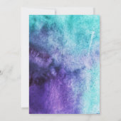 ブルーオンパープルウォーターカラー-結婚式招待状 招待状 (裏面)