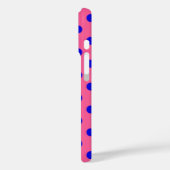 ブルーオンピンク水玉模様パターンデザイン Case-Mate iPhoneケース (裏面 / 左)