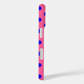 ブルーオンピンク水玉模様パターンデザイン Case-Mate iPhoneケース (裏面 / 右)