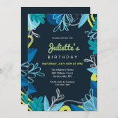 ブルーオンブルーバースデーパーティー 招待状 (正面/裏面)