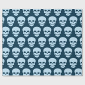 ブルーオンプロシ淡い色のアンブルースカル ラッピングペーパー (フラット)