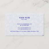 ブルーオンホワイトレトロペイズリーPatternDesign 名刺 (裏面)