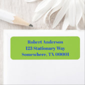 ブルーオンライムはっきりしたグリーンバースデーパーティーアドレス ラベル (インサイチュ)