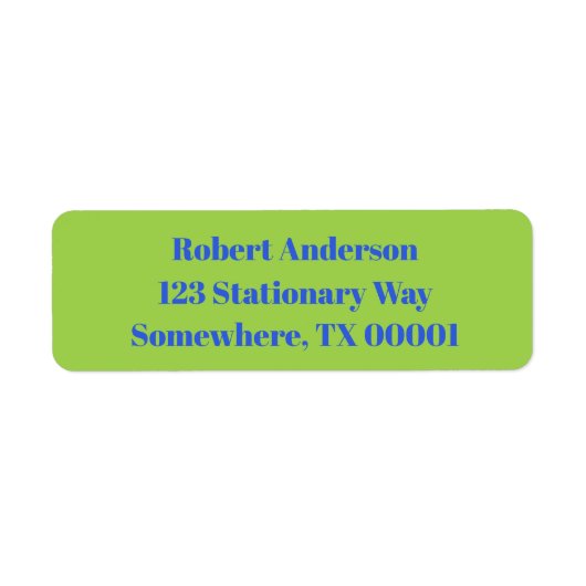 ブルーオンライムはっきりしたグリーンバースデーパーティーアドレス ラベル (正面)