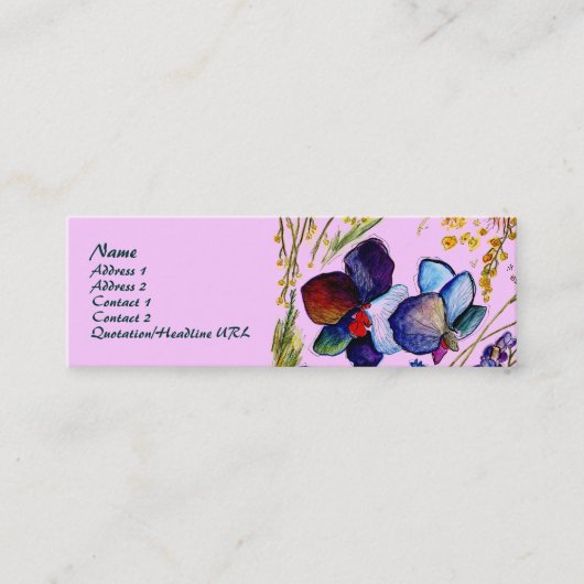 ブルーオーキッドのプロフィールカード スキニー名刺 (正面)