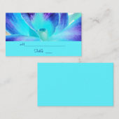 ブルーオーキッド結婚の座席表/名刺 プレイスカード (正面/裏面)