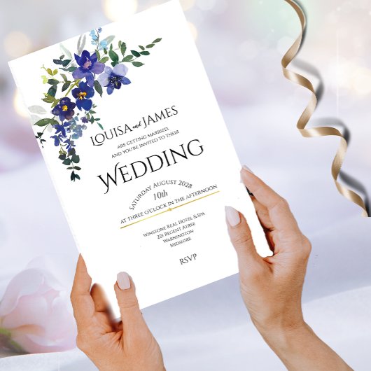 ブルーオーキッド結婚式招待状 招待状