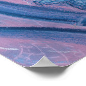 ブルーオーキッ市松模様にドバンダガーデンフラワーズボタニック ポスター (角)