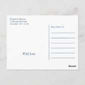 ブルーオークツリー素朴とミニマルありがとう ポストカード (裏面)