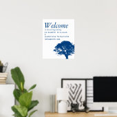 ブルーオークツリー素朴へようこそミニマル。 ポスター (ホームオフィス)