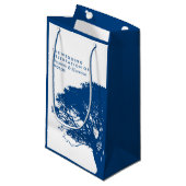 ブルーオーク素朴の木ミニマル結婚と スモールペーパーバッグ (正面アングル)