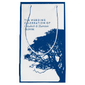 ブルーオーク素朴の木ミニマル結婚と スモールペーパーバッグ (正面)