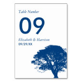 ブルーオーク素朴の木ミニマル結婚と テーブルナンバー (裏面)