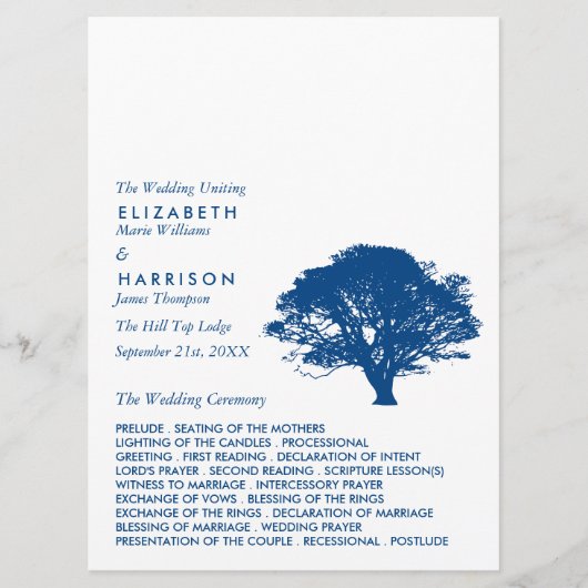 ブルーオーク素朴の木ミニマル結婚と プログラム (正面)