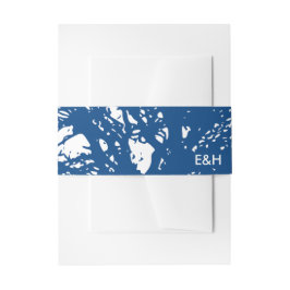 ブルーオーク素朴の木ミニマル結婚と 招待状ベリーバンド