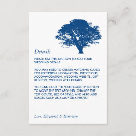 ブルーオーク素朴の木ミニマル結婚の詳細 エンクロージャーカード