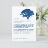 ブルーオーク素朴の木ミニマル結婚の詳細 エンクロージャーカード (スタンド正面)