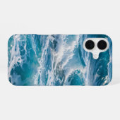 ブルーオーシャンウェーブiPhoneケース iPhone 16ケース (裏面横)
