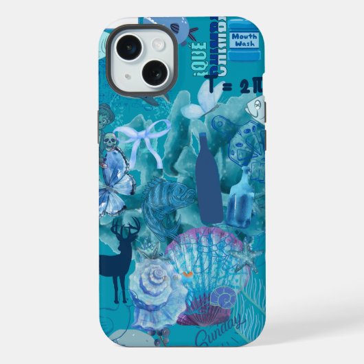 ブルーオーシャンコラージュフォンケース iPhoneケース (裏面)
