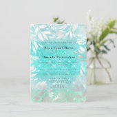 ブルーオーシャンスカイ グリッターオンブル フラワーフレーム 招待状 (スタンド正面)