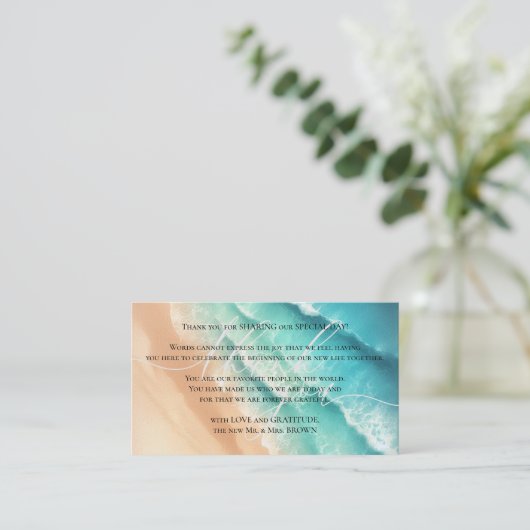 ブルーオーシャンビーチ　ウェディングデーの共有ありがとう エンクロージャーカード (スタンド正面)