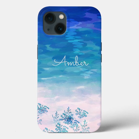 ブルーオーシャン海のビーチ オーダーメイド Case-Mate iPhoneケース (裏面)