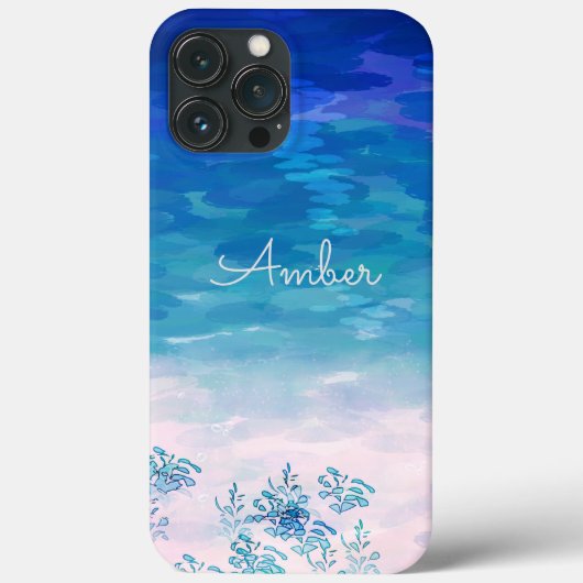ブルーオーシャン海ビーチ オーダーメイド Case-Mate iPhoneケース (裏面)