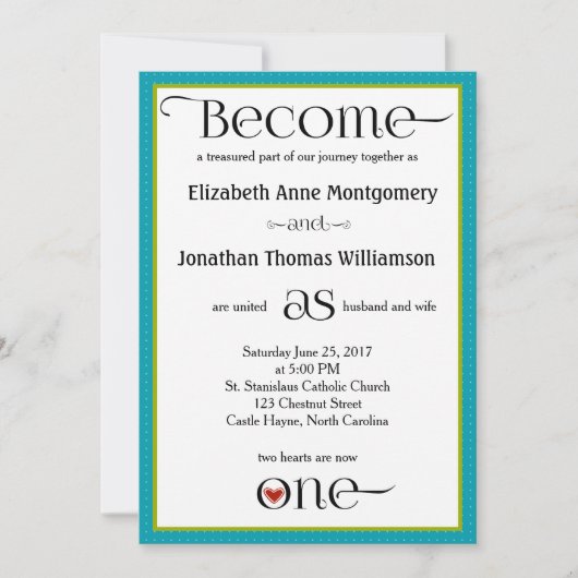 ブルーオージクリスチャン結婚式招待状 招待状 (正面)