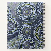 ブルーオーストラモダンンアートドット名前をカスタムする ノートブック (裏面)