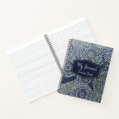 ブルーオーストラモダンンアートドット名前をカスタムする ノートブック (内部)