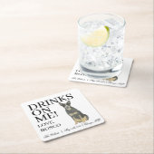 ブルーオーストラリアのキャットレードヘラー結婚ドッグ スクエアペーパーコースター (インサイチュ)