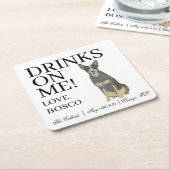 ブルーオーストラリアのキャットレードヘラー結婚ドッグ スクエアペーパーコースター (アングル)